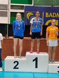 16-year-old Tasnim Mir at the podium in Bulgaria on Sunday